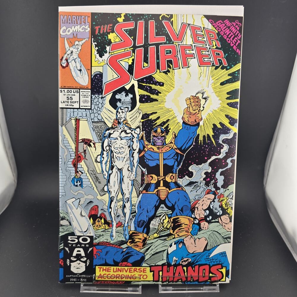 Silver Surfer #55 (1991) NM 9.4 Ron Lim Cover Thanos Infinity Gauntlet Crossover